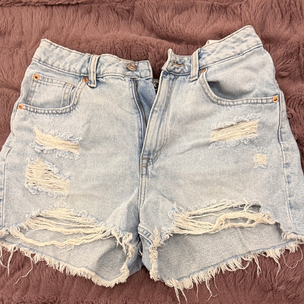 Divided Light Blue Ripped Jean Shorts
